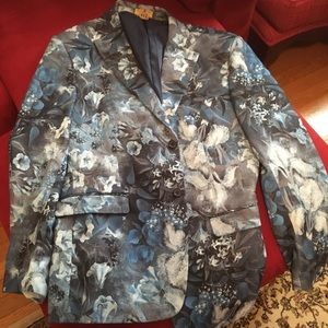 Lanzino blazer. Size XL. Blue floral. Worn once.
